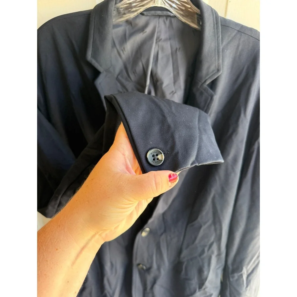 Mugsy Blazer Mens L Navy Jersey Stretch Lined Single-Breasted Two-Button